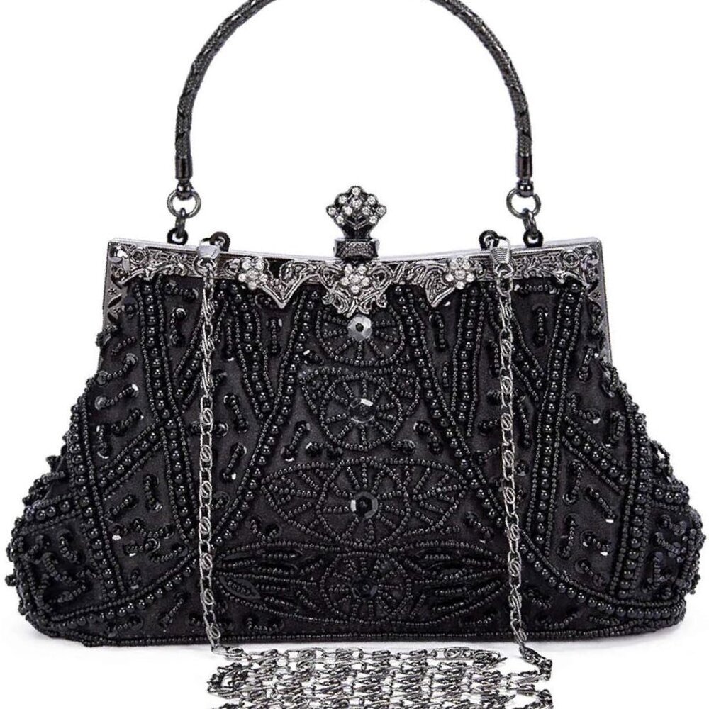 1920s Vintage Beaded Clutch Evening Bags for Women Formal Bridal Wedding Clutch